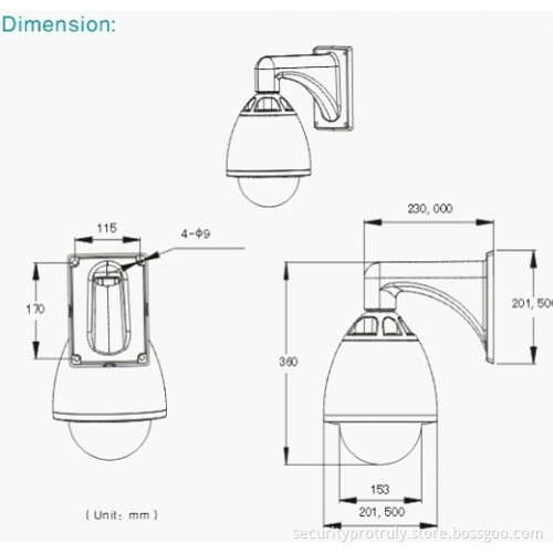 Outdoor CCTV High Speed PTZ Dome CCD Camera with CE and FCC Certificate (CeD89-27)